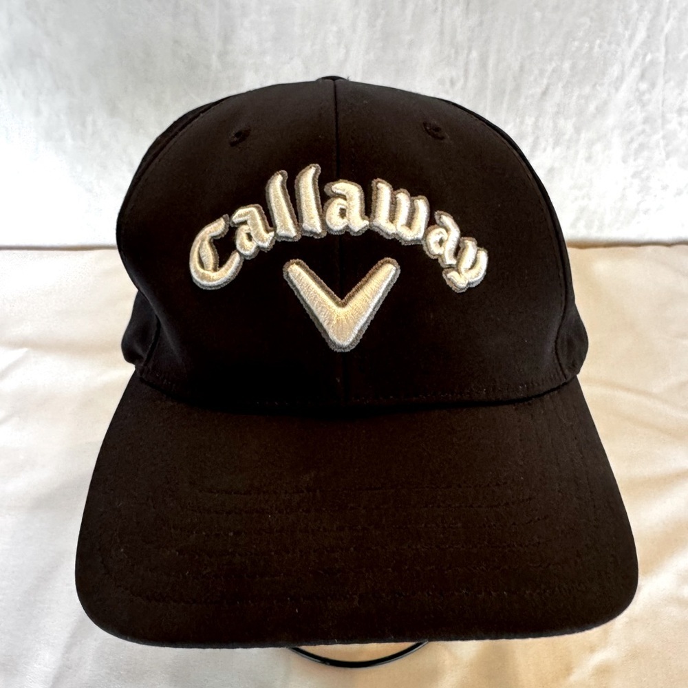 Callaway Golf XSpann Black Fitted Black Ball Cap Hat size L/XL Mesh Embroidered